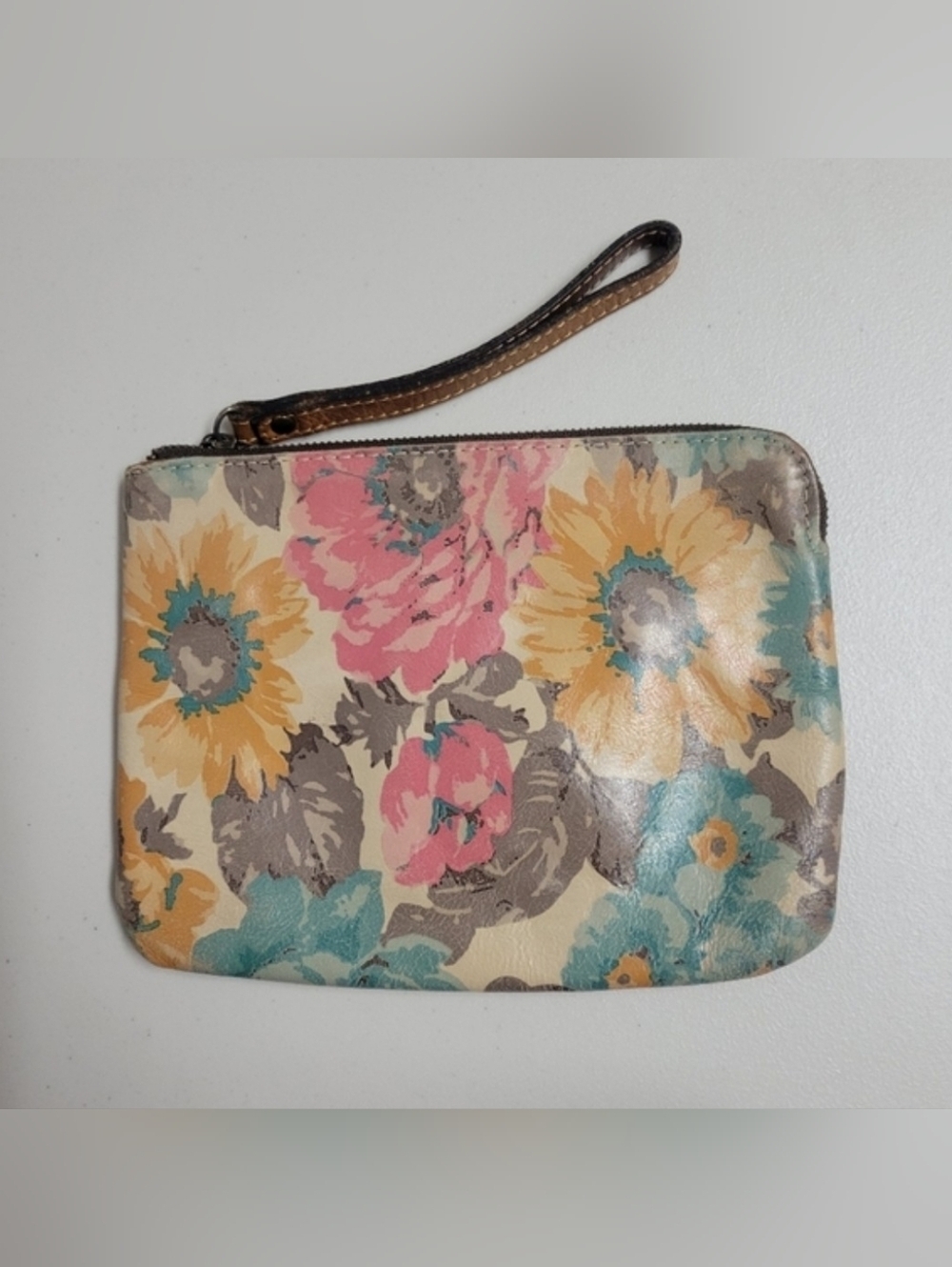 Patricia Nash Cassini Floral Leather Wristlet.